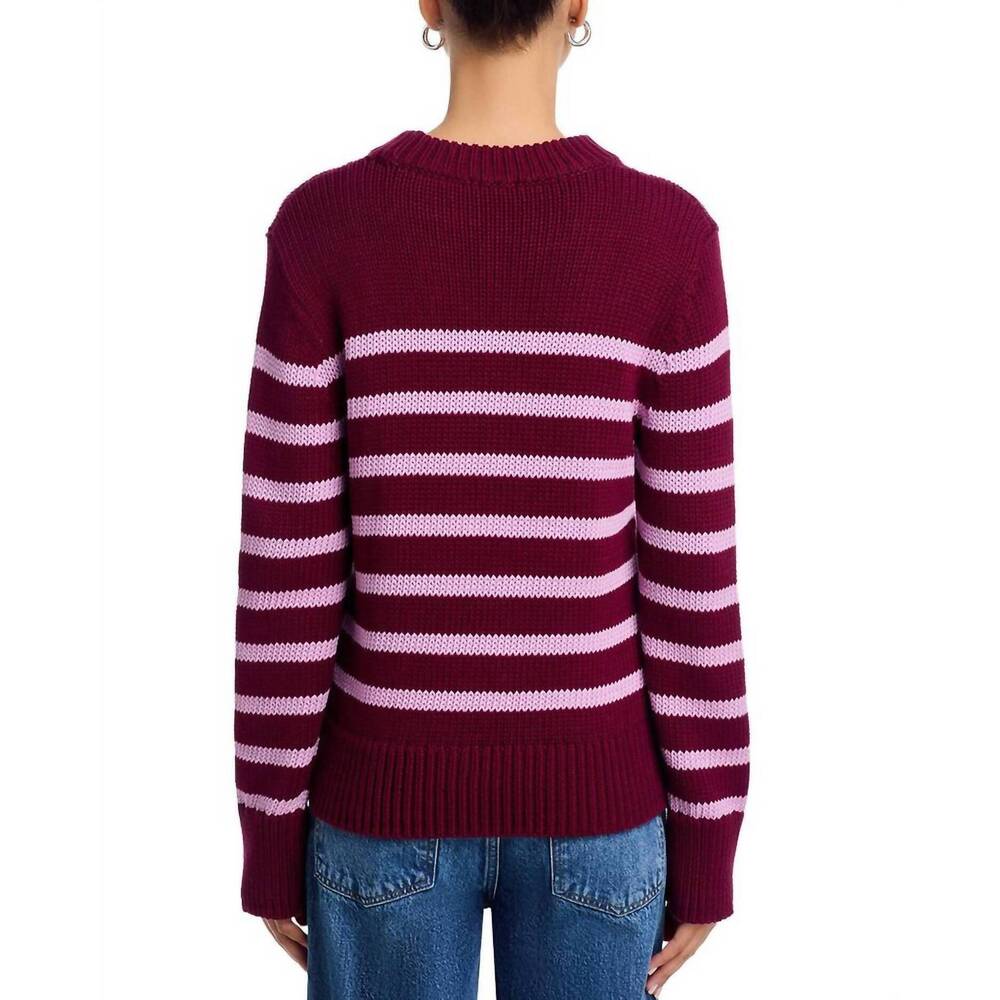 NEW RAILS alise sweater in mulberry stripe - Picture 3 of 5